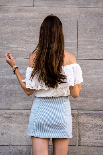 white shirt with lace details