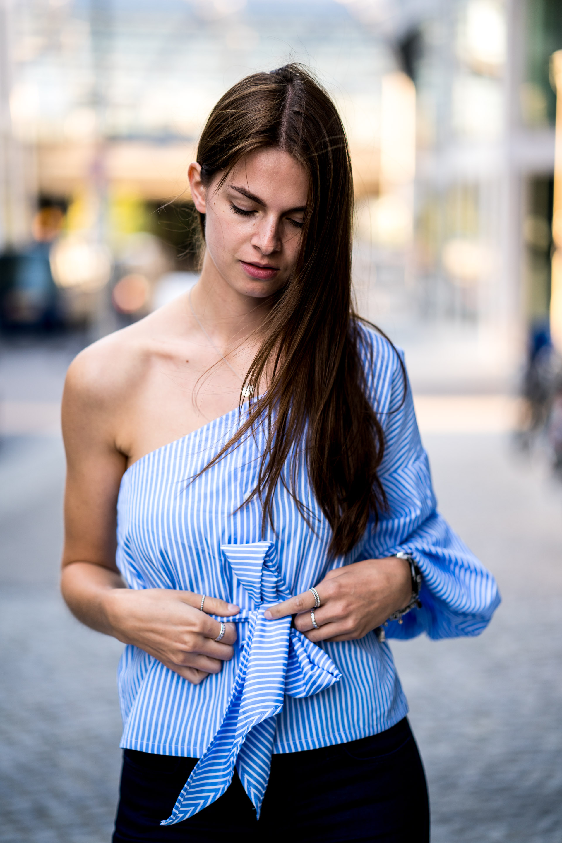 Is one-shoulder still in fashion? || Striped One Shoulder Shirt