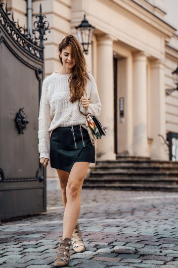 white, chunky sweater