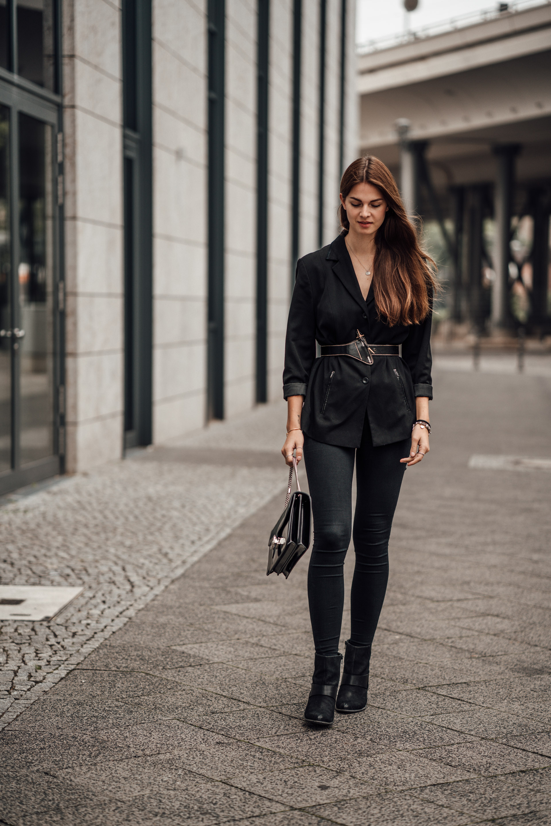 Belted Knit Blazer and Pants Set