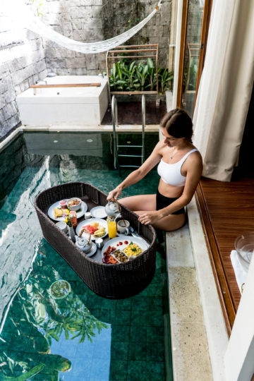 Floating Breakfast at Ini Vie Villas