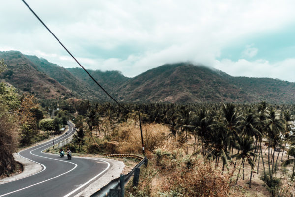 driving along the west coast in Lombok