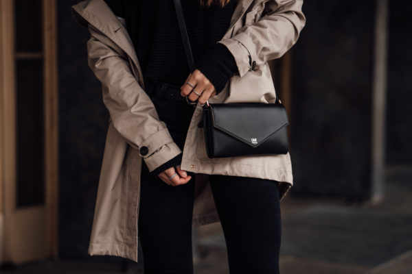 how to style a black clutch