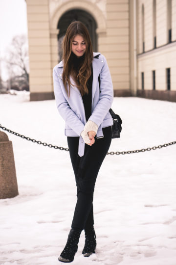 black pants with tights underneath