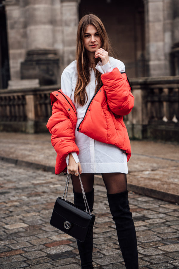 How to style a red puffer jacket || Berlin Fashion Week Streetstyle