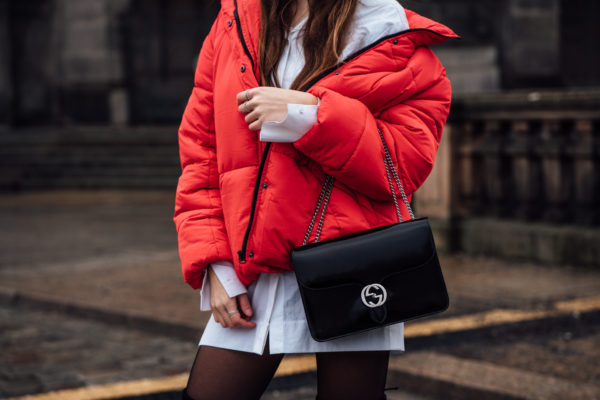 How to style a red puffer jacket || Berlin Fashion Week Streetstyle