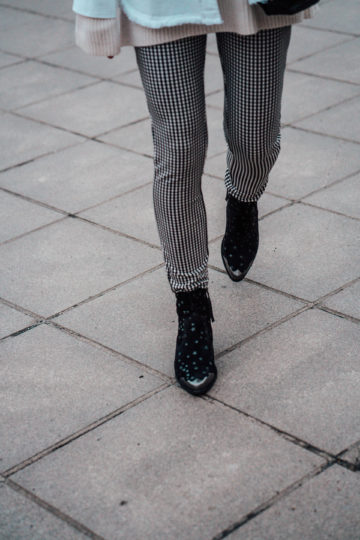 black boots with star print