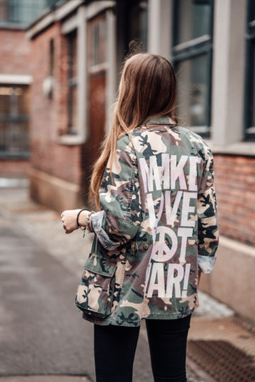 Make Love Not War Print Jacket