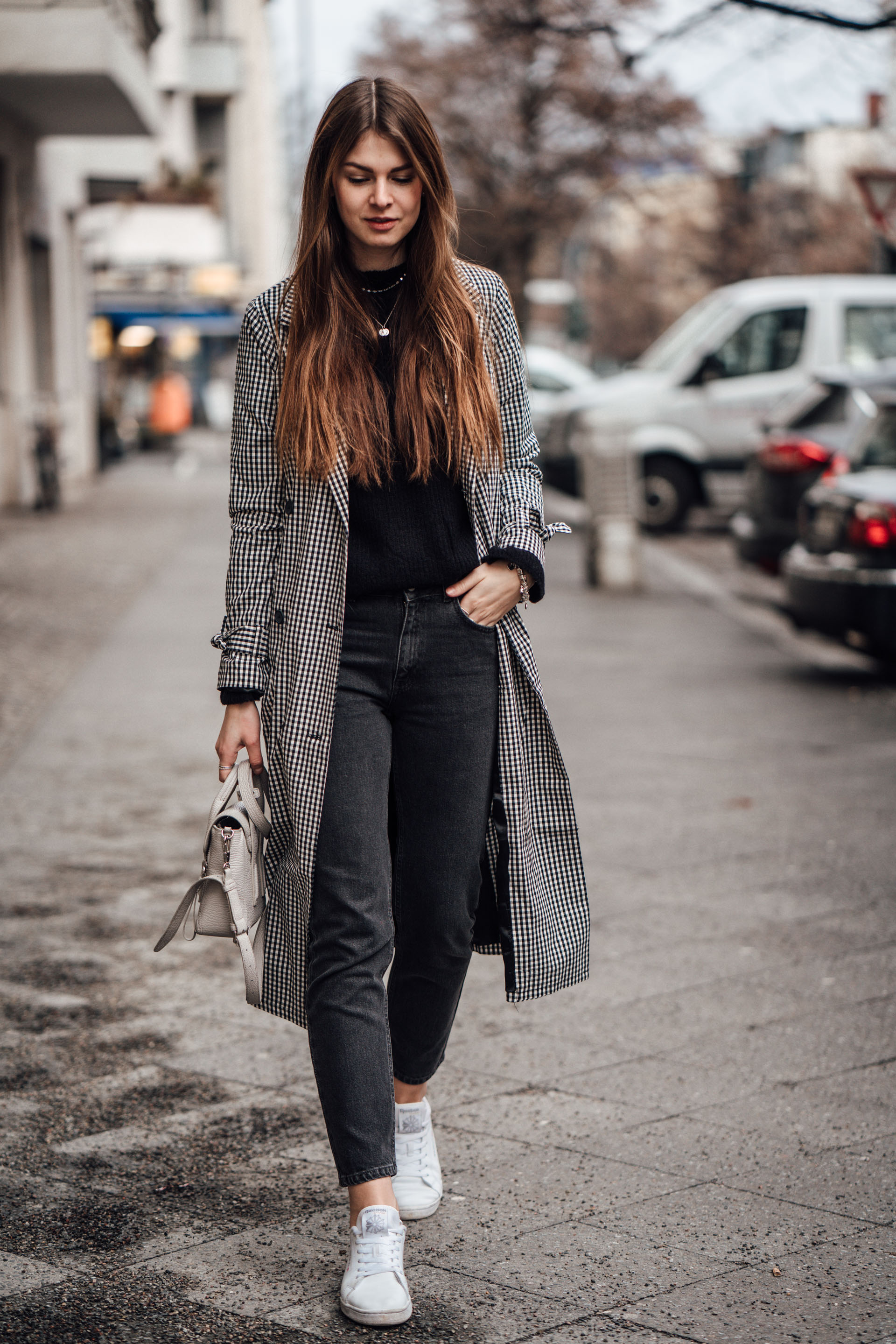 PLAID TRENCH COAT