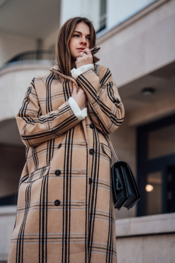 plaid Camel coat