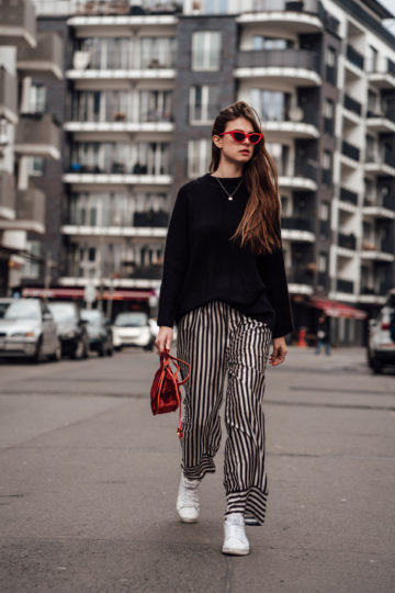 striped pants from Gina Tricot