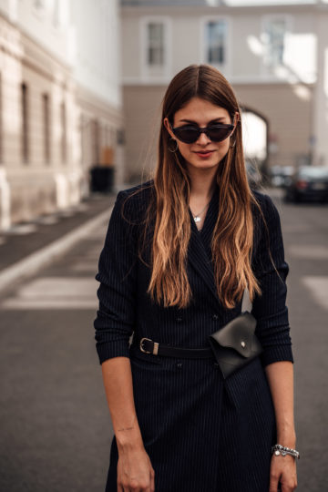 blue Blazer with pin stripes