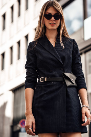 Fashion Week Outfit: Blazer Dress and Balenciaga Sneakers