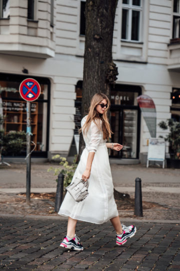 weiÃes Midi Kleid