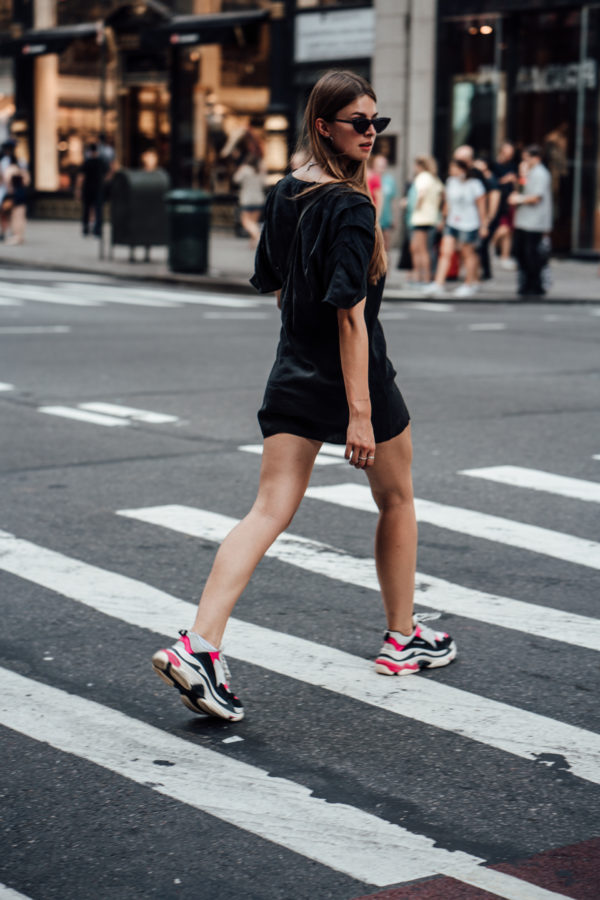 dress and Sneakers combination