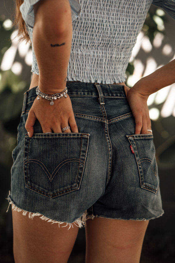 blue vintage shorts