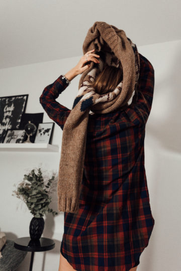 chequered long shirt