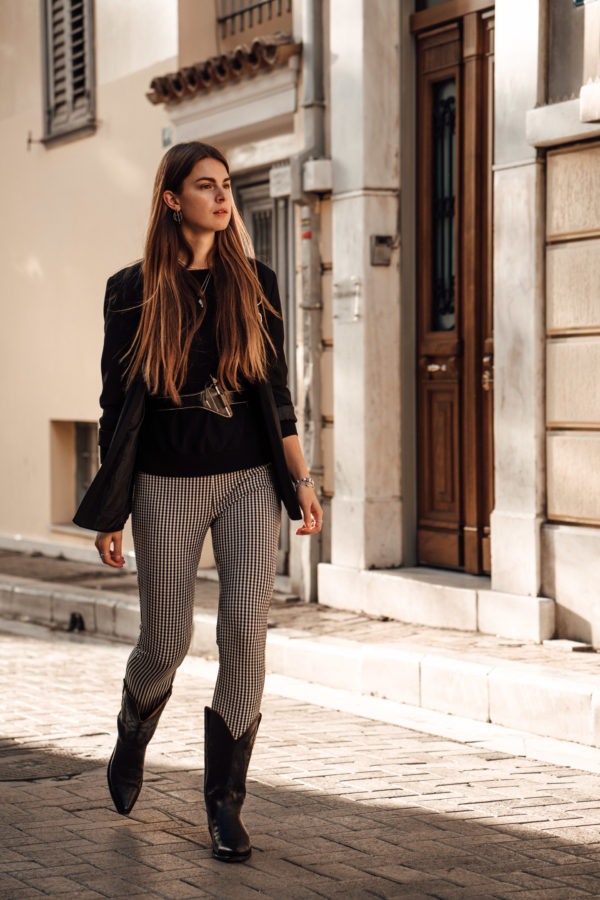 Combining Cowboy Boots with Plaid Pants Fashionblog Berlin