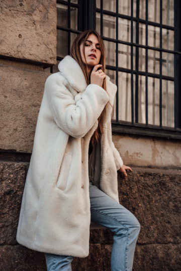 White teddy coat