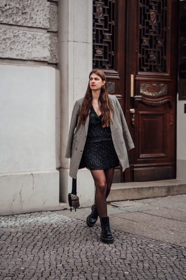 combining boots and dress