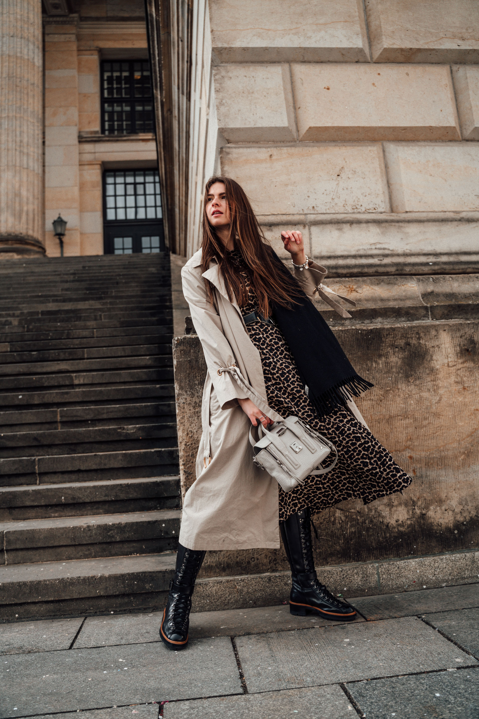 How I style a midi dress with knee-high boots in winter