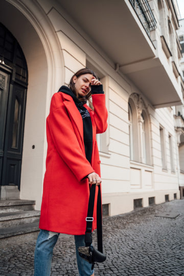 how to wear red in Winter