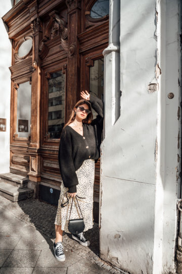 skirt and cardigan outfit