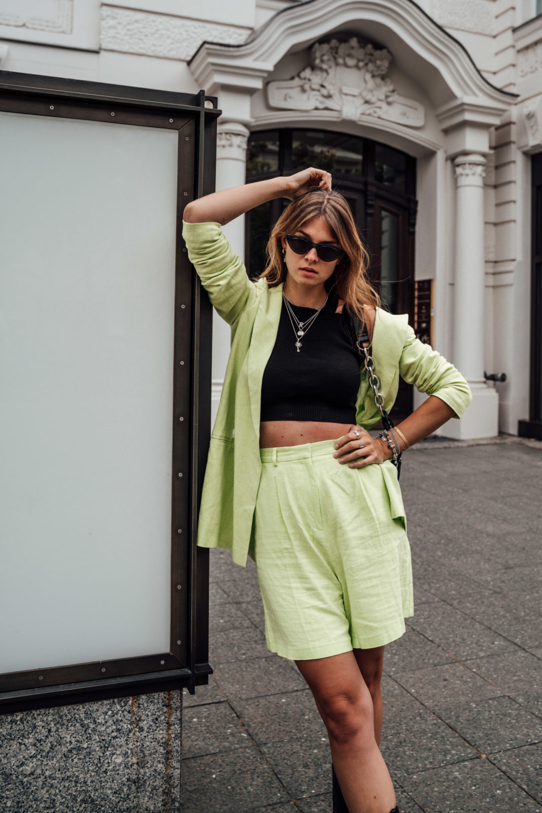 neon green suit women's