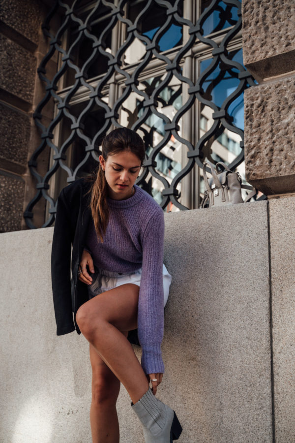 purple sweater