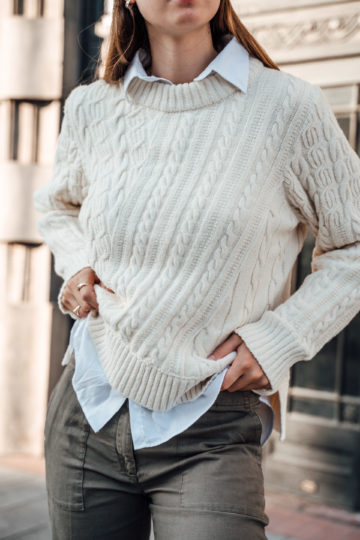 cable knit sweater