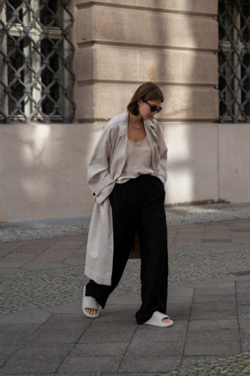 Leinen Trenchcoat casual schick kombinieren